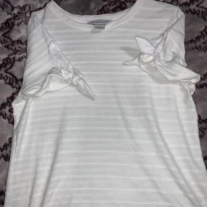 Cute white top, Open shoulders with knots, Small